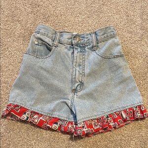 Vintage 90s California Concepts high waisted ruffle denim girls shorts size 8